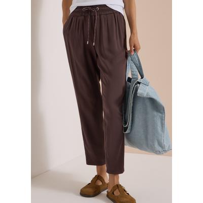 Stoffhose CECIL, Damen, Gr. XL, Länge 28, braun cacao, Stoff, 100% Viskose, unifarben, loose fit knöchelfrei, Hosen Stoffhose, im Loose Fit