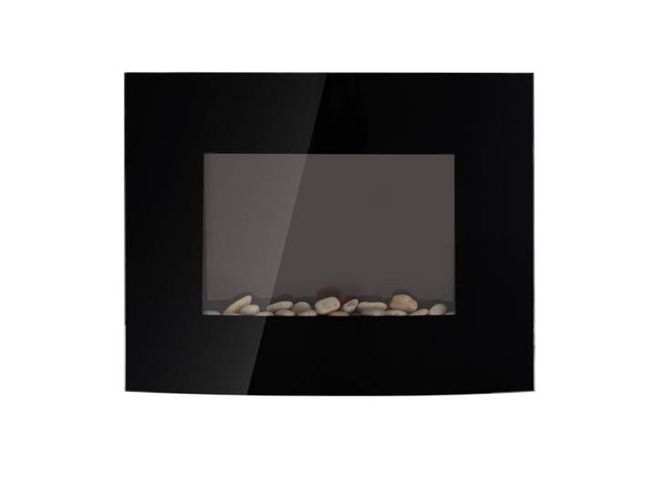 Homcom Elektrokamin, 2 Leistungsstufen einstellbar, 900/1800 W Led, Edelstahl, Schwarz, Metall, 11.4x52x65 cm, Kleinmöbel, Kamine & Zubehör