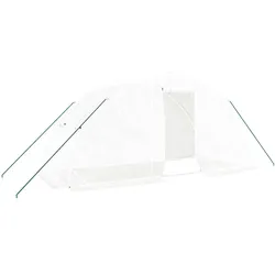 Helloshop26 - Gewächshauszelt für Pflanzen Blumen und Gemüse mit Stahlrahmen 10 m2 5 x 2 x 2,3 m weiß