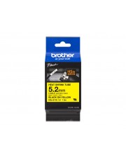 Brother HSe-611E Schwarz auf Gelb Roll 0,52 cm x 1.5 m 1 Kassetten Hängebox Schrumpfschlauch-Band für P-Touch PT-D800W PT-E300 PT-E300VP PT-E550WVP PT-P700 PT-P750W PT-P900W PT-P950NW (HSE611E)