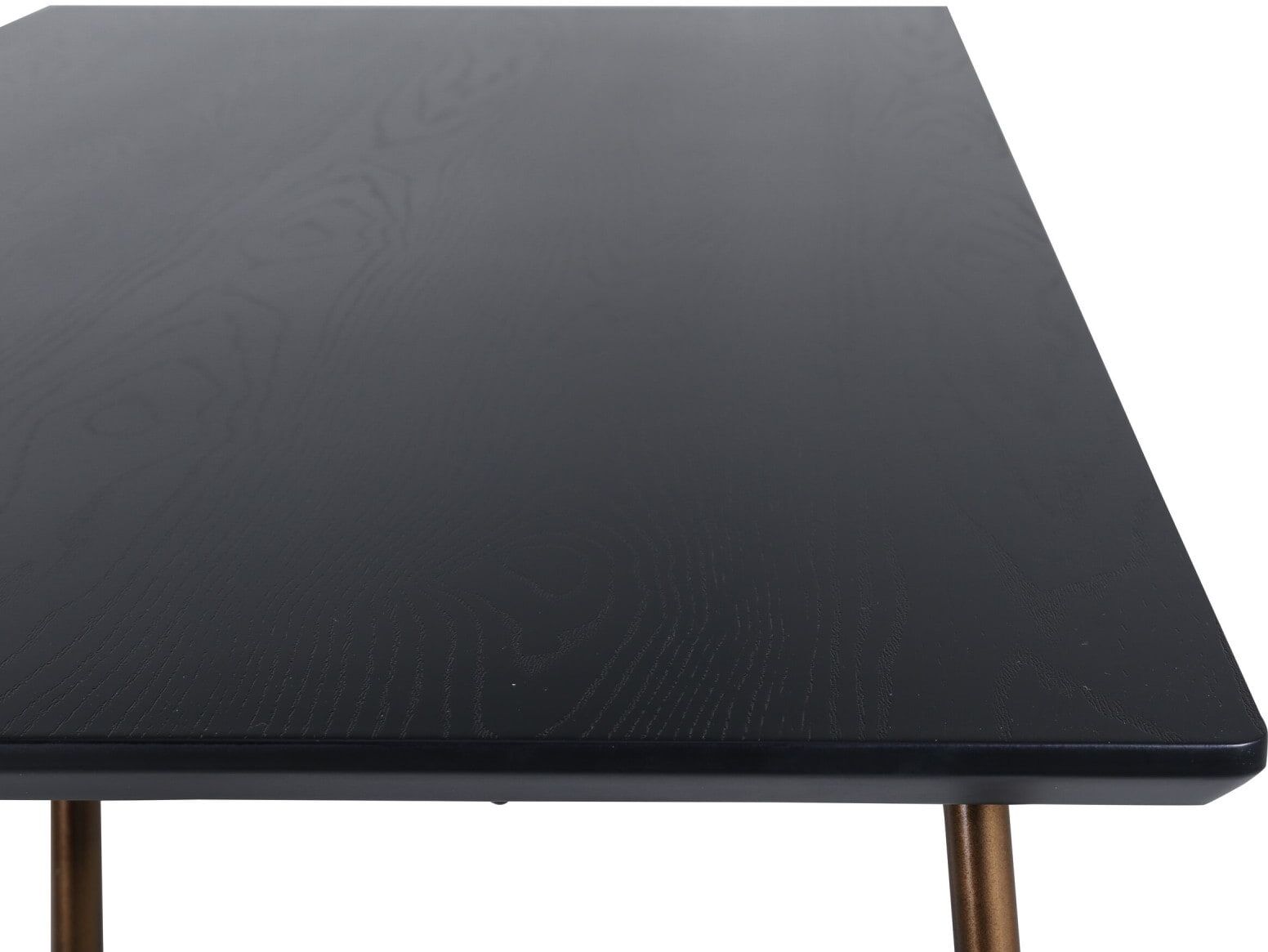 Esstisch VENTURE HOME "Petra, rechteckiger Esstisch mit Holzfurnier, 190 × 90 cm", schwarz, kupfer, kupfer, schwarz, B:90cm H:75cm T:90cm, Tische, Esstisch, Esszimmertisch, MDF, Holzfurnier-Optik, Eisenbeine, rechteckig, modern schwarz, kupfer, kupfer, sc