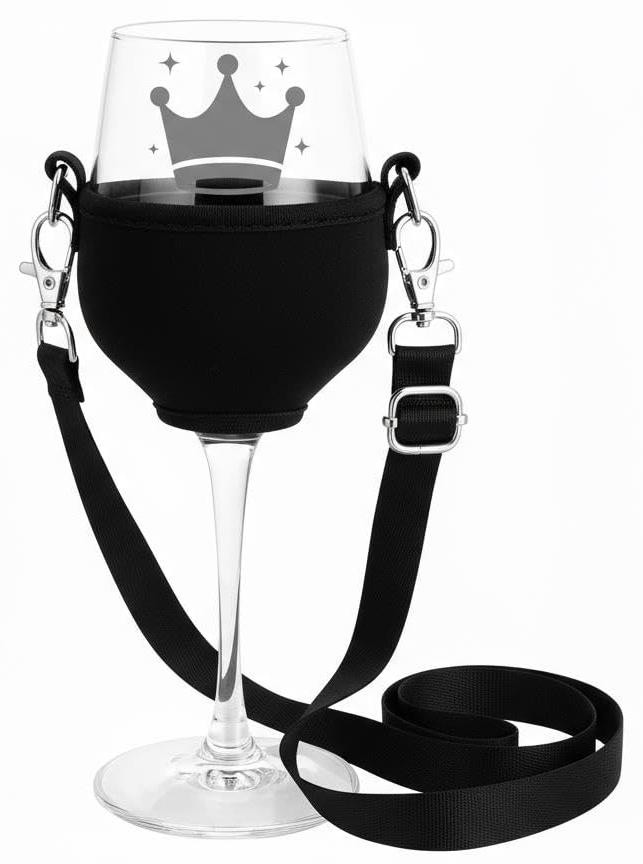 Dripio Gegraveerd Wijnglas met voet, zwart, 350 ml