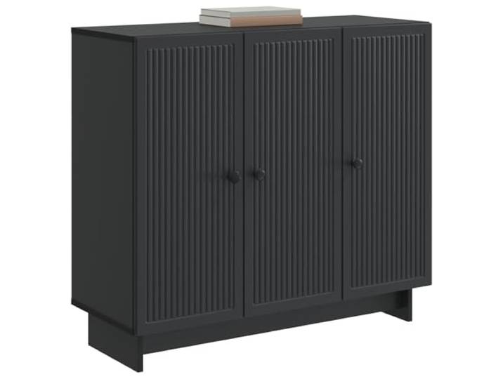 KTHLBRH Sideboard schwarz 89 x 34,5 x 80 cm Technisches Holz, rechteckiges Design, klassische Griffe, für den Innenbereich