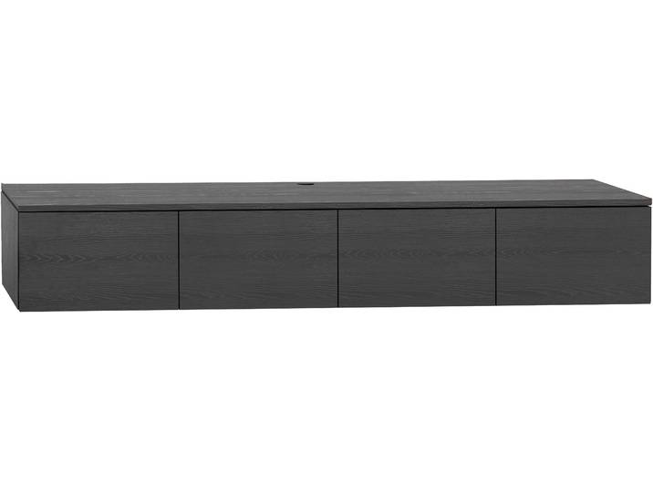 TV-Schrank OMG DESIGN Walney , schwarz (noir), B:241,3cm H:36cm T:40cm, Melamin, Schränke, TV-Schrank