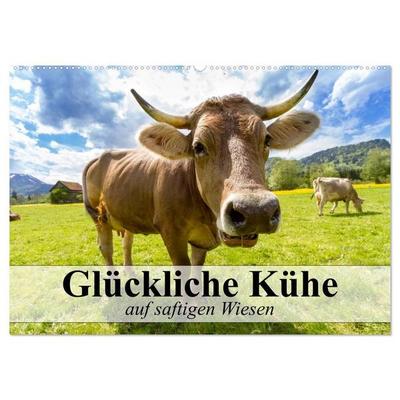 Glückliche Kühe auf saftigen Wiesen (Wandkalender 2026 DIN A2 quer), CALVENDO Monatskalender