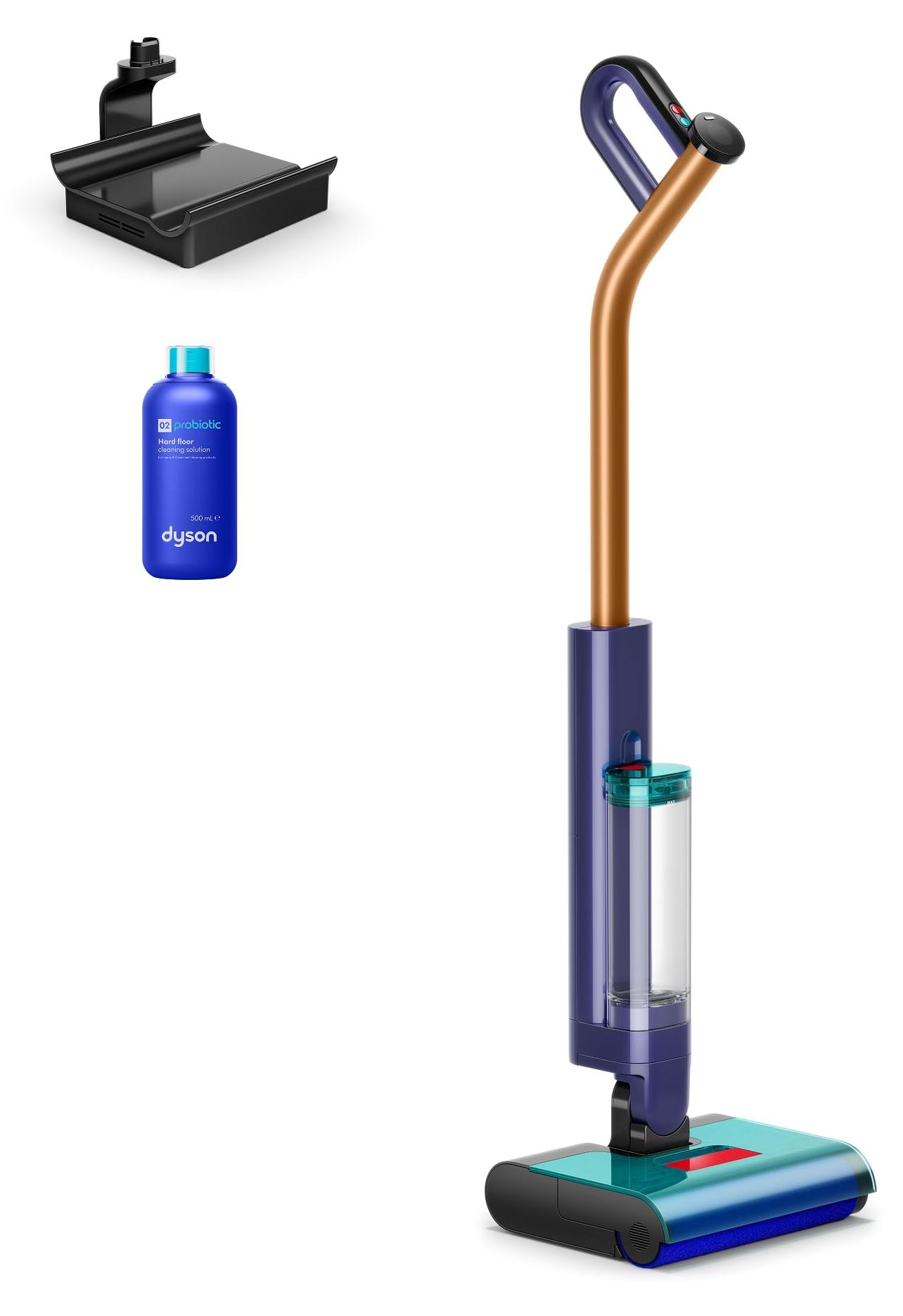 Dyson Clean + Wash Hygiene, 2-in-1-Stabstaubsauger, Beutellos, Blau, Kupfer, 0,75 l, 0,5 l, Trocken&Nass