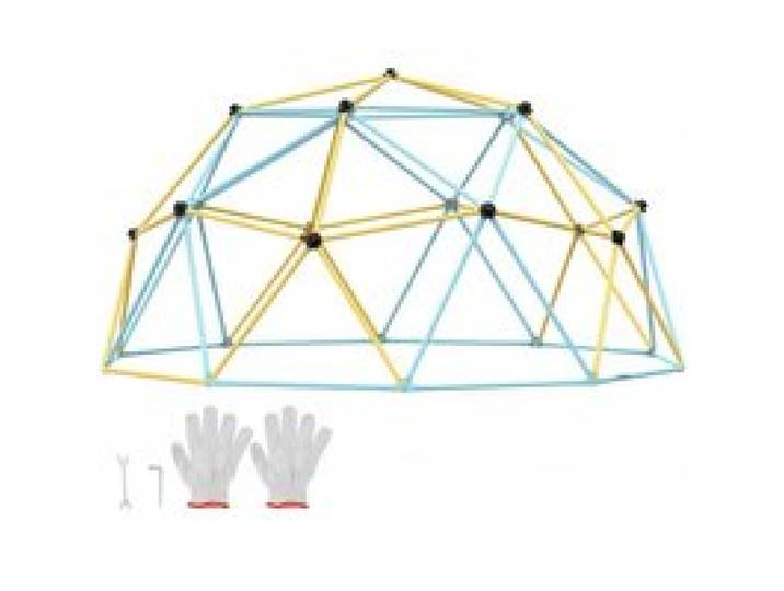VEVOR Kletterkuppel, 3,66 m geometrisches Kuppel-Kletterspielzentrum für Kinder von 3 bis 10 Jahren, Klettergerüst 340 kg Tragfähigkeit, mit Klettergriff, Outdoor-Spielgerät Garten Hinterhof