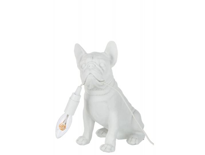Lampe bulldog en synthétique blanc 26x14x28 cm