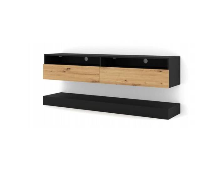 Meuble TV Duo 160 cm suspendu Artisan/ Noir sideboeard