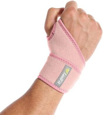 Uplifted Trends Adjustable Wrist Support Strap For Carpal Tunnel Pain Relief & Sports pink