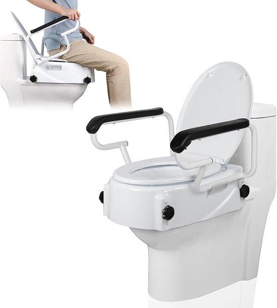 Famanu Toilettensitzerhöhung mit Armlehnen und Deckel - Verstellbar