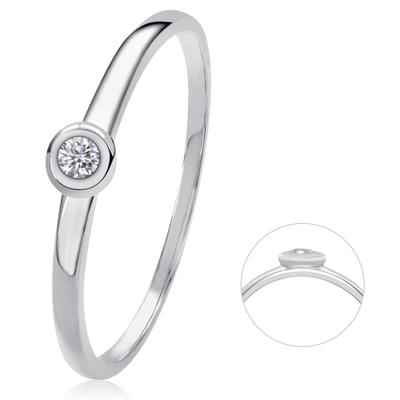 Diamantring ONE ELEMENT "0,03 ct Diamant Brillant Ring aus 585 Weißgold" Gr. 57, silber, Fingerringe, Damen, 57, 0,03 mit Diamant, Diamanten Gold Weißgold 585, Diamanten, Gold, Weißgold 585, Diamantring, Fein gearbeitet – edle Brillanz mit...