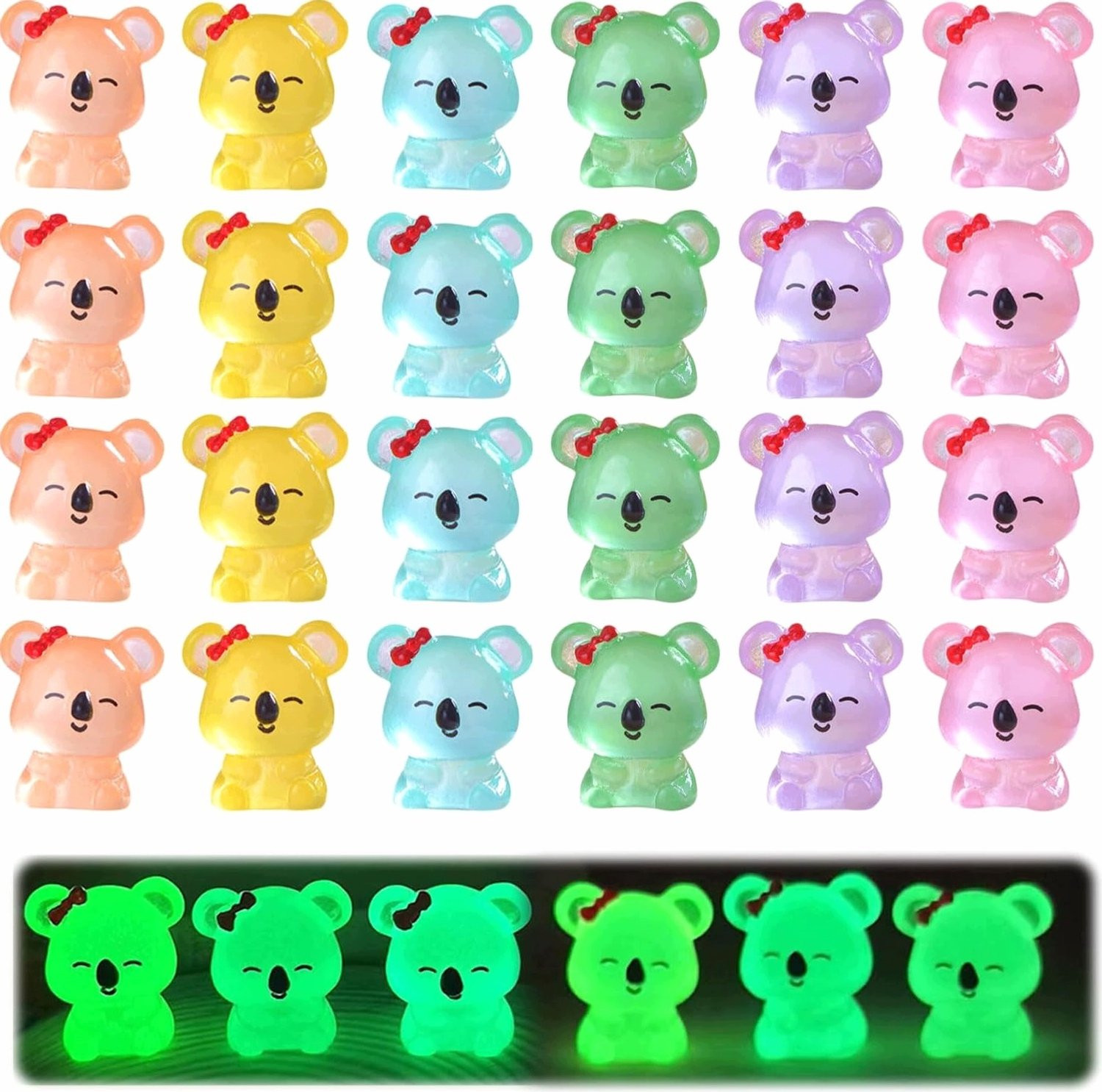 24x Lichtgevende Koala Figuurtjes van Hars voor Decoratie