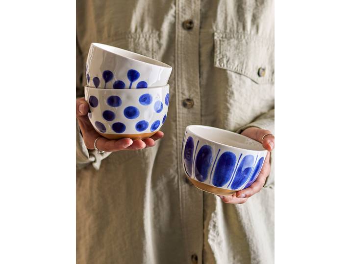 Set de bols Linora 3 pièces Ø 13cm Bleu/Bleu