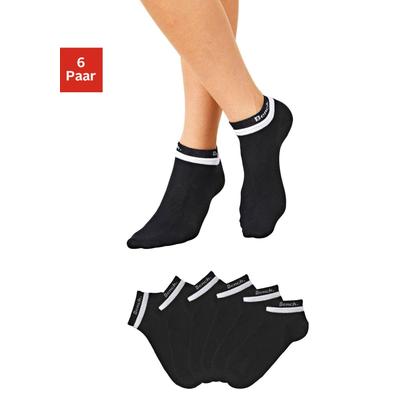 Kurzsocken BENCH. "Damen Sport und Freizeitsocken", Damen, Gr. 39-42, schwarz, Baumwolle, Elasthan, Polyamid, unifarben, elastisch, Socken, mit doppelten Bündchen