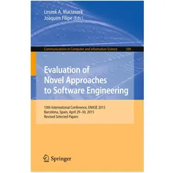 Evaluation of Novel Approaches to Software Engineering, Fachbücher von Joaquim Filipe, Leszek A. Maciaszek