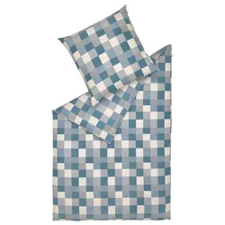 Bettwäsche Biber CUBIC (BL 155x220 cm) - blau - BL 155x220 cm