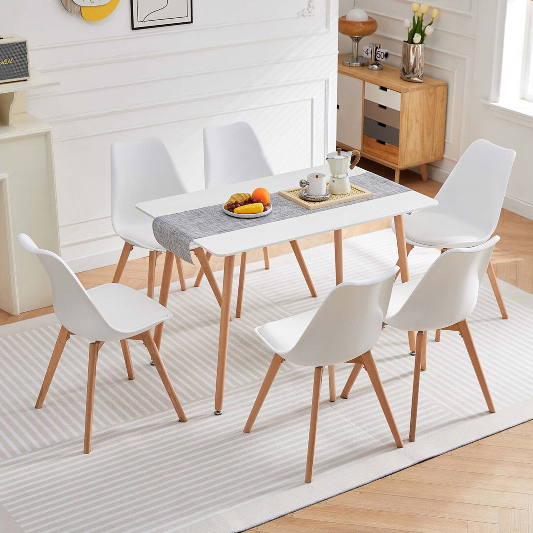Fjørde & Co Eilish Upholstered Dining Chair White 80cm H X 50cm W X 45cm D