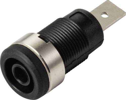 TRU COMPONENTS MP-32schwarz Sicherheits-Einbaubuchse 4mm NI F6,3 Schwarz Bulk