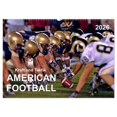Kraft und Taktik - American Football (Wandkalender 2026 DIN A2 quer), CALVENDO Monatskalender