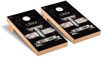 Skip's Garage Troy Trojans Cornhole Board Set - Banner Vintage Wooden