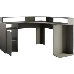 SCHREIBTISCH OBSIDIAN 139x139x88,7 cm Bürotisch Computertisch, Graphitfarben