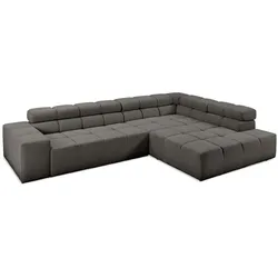 Portobello Ecksofa York Cord Grau Anthrazit