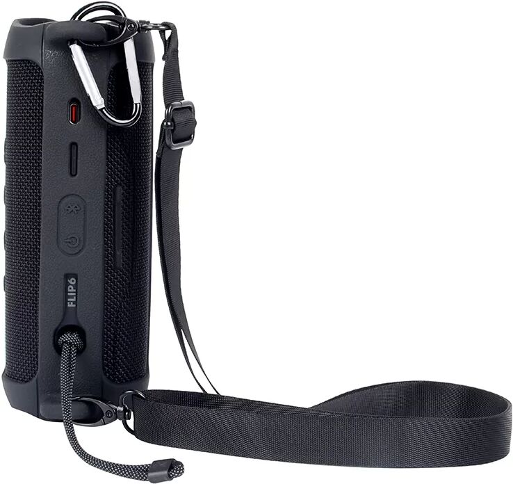 INF JBL Flip 6 Silikon-Schutzhülle mit Schultergurt Schwarz