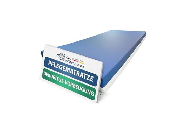 AM Qualitätsmatratzen Dekubitus Prophylaxe Matratze für Pflegebett 87x200 - Made in Germany - wasserdichte Pflegebettmatratze für die Heimpflege 87x200 cm - Matratze mit festen Sitzkanten