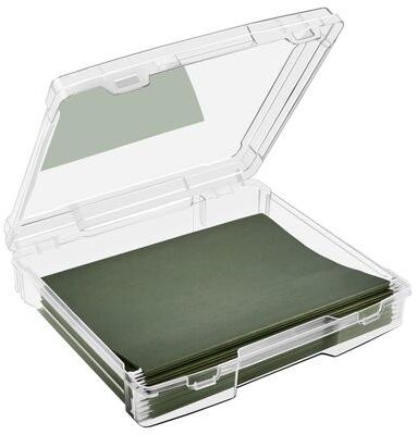 "Sorbus Single-Piece Wide Hanging File Organizer Bin, Interior 10""x12"" Clear Plastic Stackable for Document Storage"
