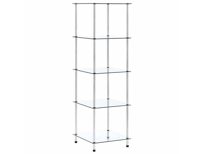 vidaXL Regal mit 5 Ablagen Transparent 40x40x130 cm Hartglas