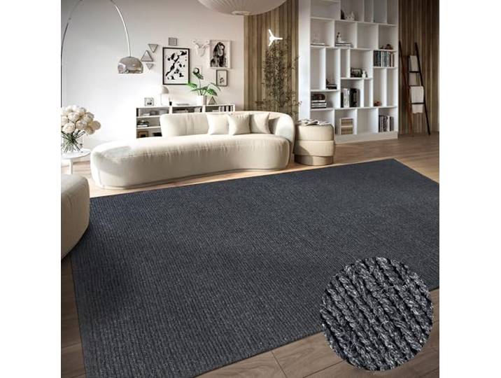 Villeroy & Boch Francois Tapis en Laine Naturelle pour Salon\, Chambre\, Salle à Manger\, Couloir\, Cuisine - Anthracite - 160 x 230 cm