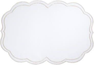 Saro Lifestyle Embroidered Polka Dot Placemat With Scallop Edge (Set of 4)