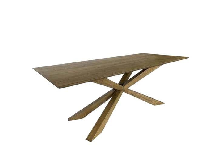 Table à manger pied mikado en chêne massif grisé l240cm