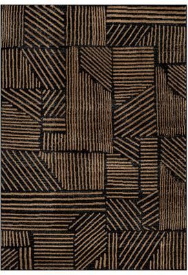 World Rug Gallery Contemporary Boho Stripes Black Area Rug