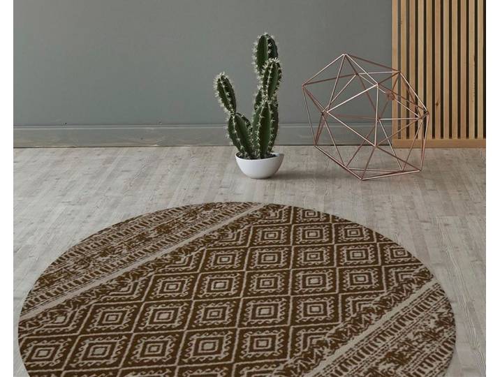 Teppich KAYOOM Sunny 110 , braun, B:120cm H:8mm L:120cm, Polyester, Teppiche, Teppich, Besonders pflegeleicht. Im Innen- und Aussenbereich verwendbar.