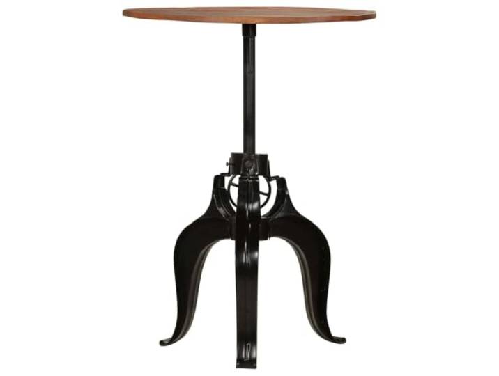 HKQWPBF Bartisch Altholz Massiv 75x(76-110) cm Höhenverstellbar,Stahlgestell,industrielles Design,leicht montierbar,Altholz Charakter