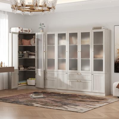 FUFU&GAGA Elegant White Modular Bookcase: Stylish and Flexible Storage Solution for Your Home