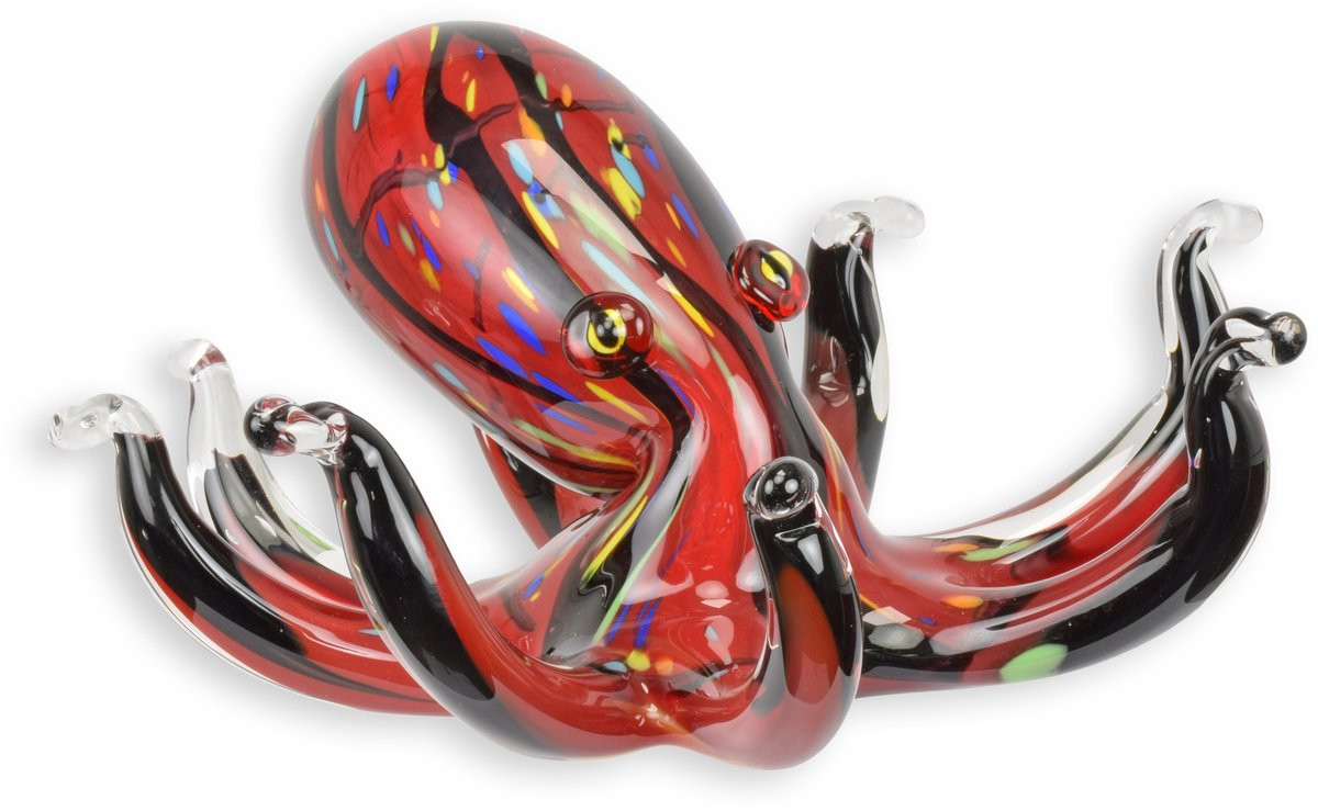 Wexdeco Murano stijl glazen inktvis figuur voor op tafel