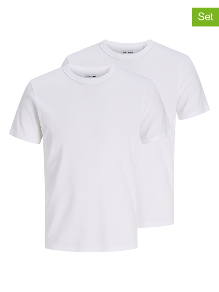 Jack & Jones 2er-Set: Shirts "Jjeorganic" in Weiß - S