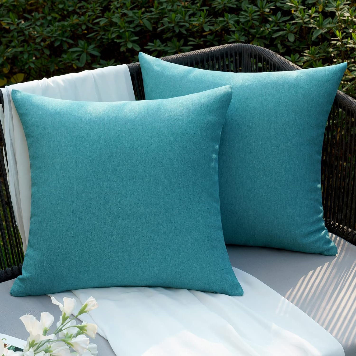 SnelShoppen Outdoor Waterdichte Zachte Polyester Kussenhoes Duck Blue 50 x 50 cm