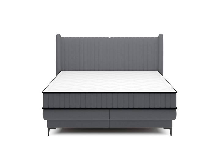 Kontinentales Bett 140x200 cm Daliano mit Stauraum, dunkelgrauer