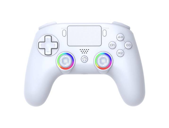 Subsonic - Manette pour PS5 sans fil avec palettes et Leds programmables fonction vibration et tactile - Blanche (PS5)