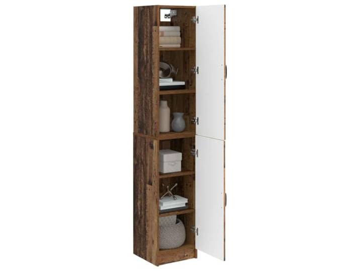 KTHLBRH 2-teiliges Schrank-Set aus antikem Holz 4 Einlegeböden, 2 Türen, Holz, Schrank und Schrank, für Wohnzimmer und Arbeitszimmer