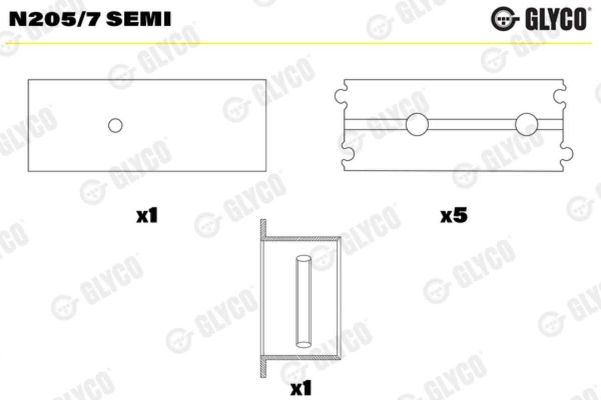 Nockenwellenlager GLYCO N205/7 SEMI