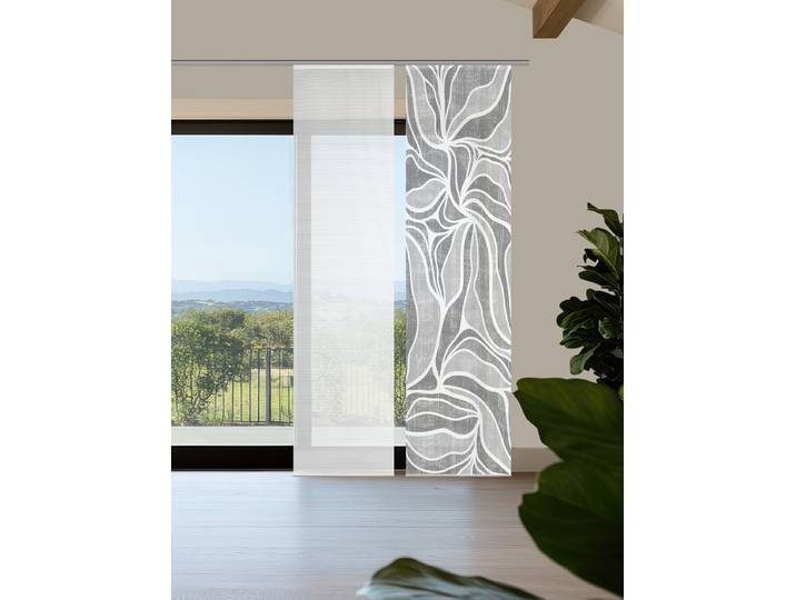 Schiebevorhang Vague 60 x 260 x 1cm Grau 2er Set