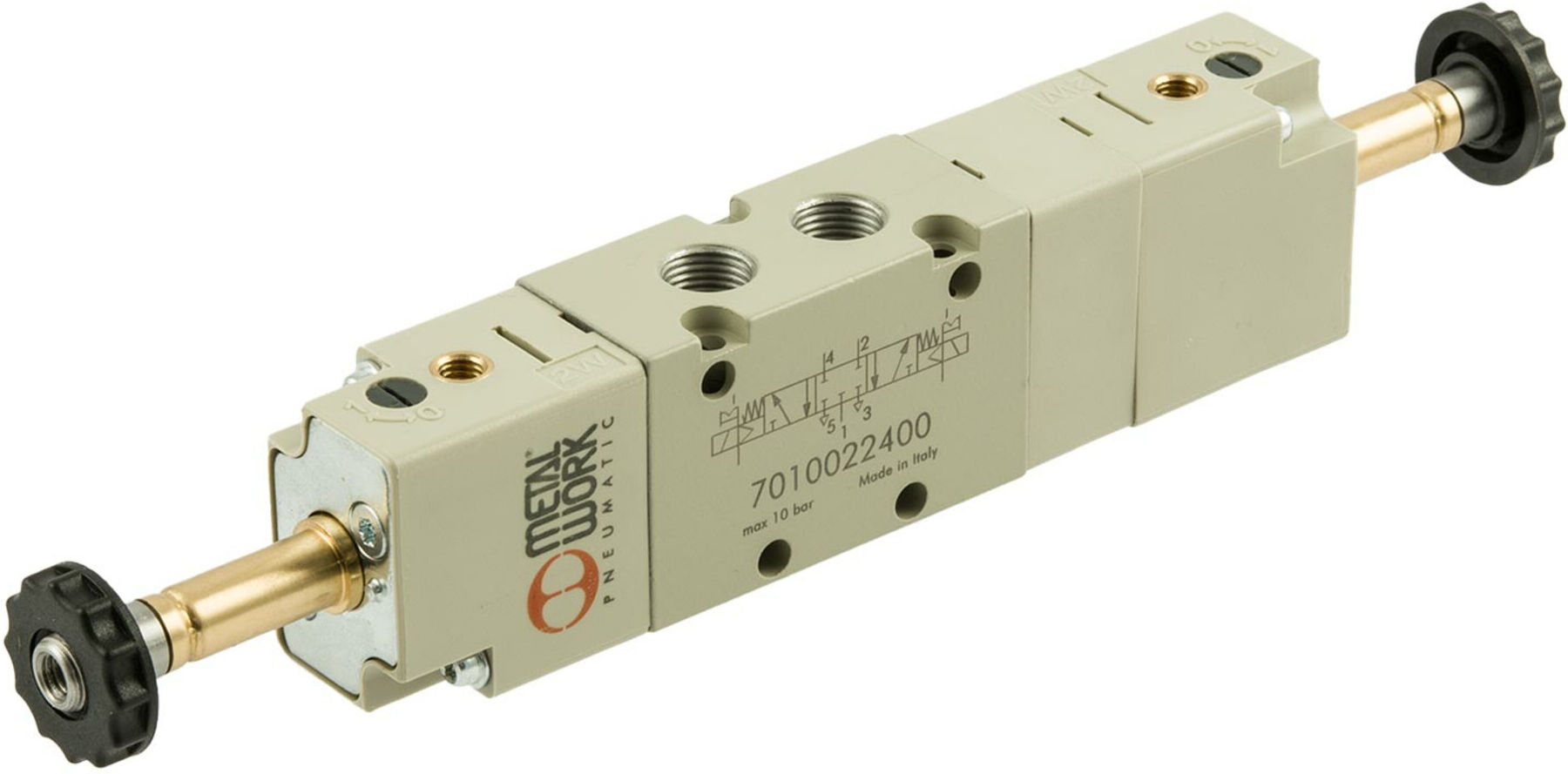 Riegler 5/3-Wegeventil, elektropn., ext. Steuerl., Mitte entlüftet, G 1/4 (7020022500)