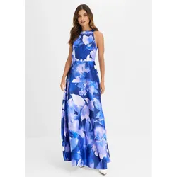 bonprix Maxikleid aus glänzendem Satin, blau, Gr.50, Modern und feminin: Bezauberndes Maxikleid aus glänzendem Satin mit Taillen-Einsatz und ausgestelltem Rock