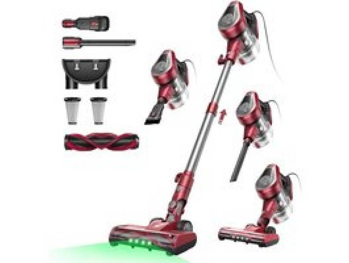 C8 Aspirateur Balai Avec Fil 600W/60Kpa Aspirateur Balai Filaire Puissant Câble De 7M Brosse Anti-Emmêlement Filtre Hepa 1 5L