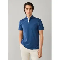Hackett London für Herren. HM5600197 Poloshirt Jersey Kurzarm klassische Passform blau (M), Lässig, Baumwolle